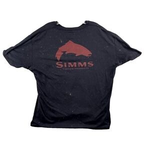 Simms Fishing T-Shirt Womens XL Black Performance Surf Skate Hiking Camp Outdoor